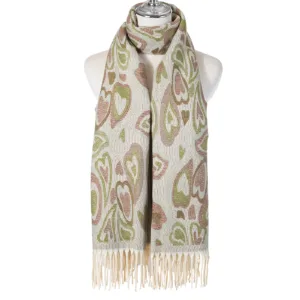 Accessories by Park Lane  Hearts Scarf - Artichoke
