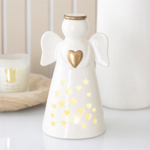 LED Light Up Angel Decoration with Heart - Large
