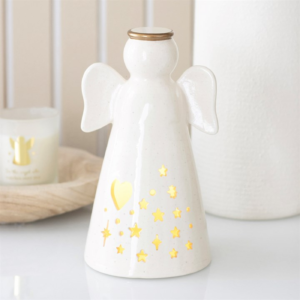 LED Light Up Angel Decoration with Heart - Small